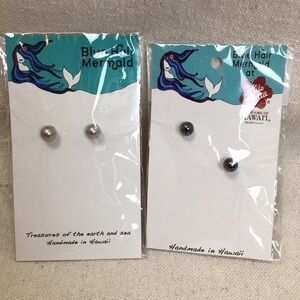 2 pairs Shell Pearl Earrings